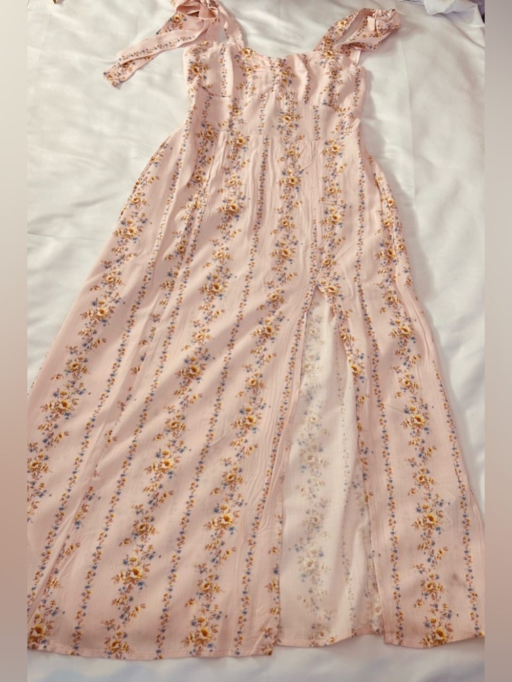 Forever 21 Pink Floral Maxi Dress Size Medium - Picture 4 of 12